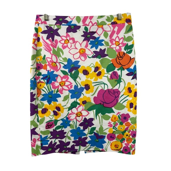 J.Crew Dresses & Skirts - J.Crew No. 2 Pencil Skirt 6 Colorful Floral Print Cotton Twill Knee Length